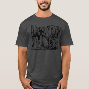 Rock Climbing Oregon Rock Climber State Map Climb  T-Shirt