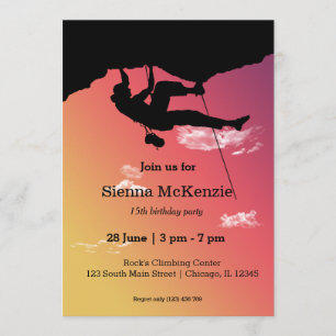 Rock Climbing Party Invitation