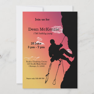 Rock Climbing Party Invitation