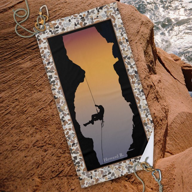 Rock Climbing Pebble Beach Towel (Creator Uploaded)