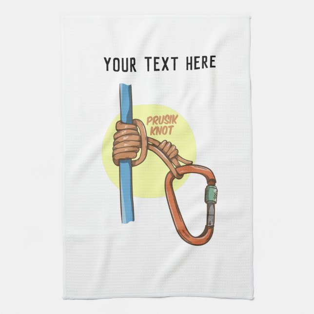 Rock climbing prusik hitch tea towel (Vertical)