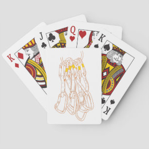Rock climbing quickdraws playing cards