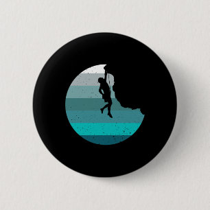 Rock Climbing Retro Bouldering Climber Vintage Sty 6 Cm Round Badge