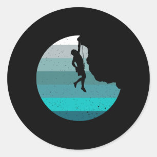 Rock Climbing Retro Bouldering Climber Vintage Sty Classic Round Sticker
