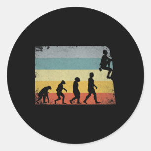 Rock Climbing Retro Bouldering Evolution Climber G Classic Round Sticker