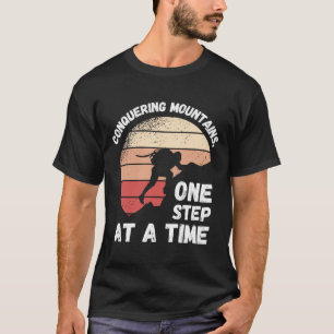Rock Climbing Retro Conquering Mountains, One Step T-Shirt