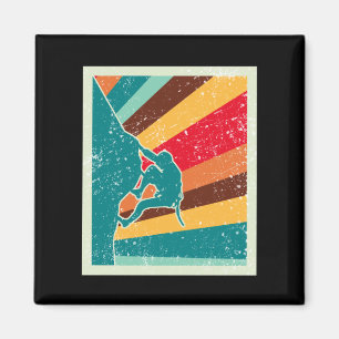 Rock Climbing Retro Vintage Magnet
