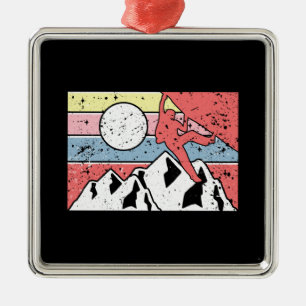 Rock Climbing Retro Vintage Metal Ornament