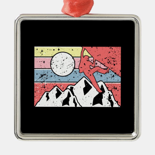 Rock Climbing Retro Vintage Metal Ornament (Front)
