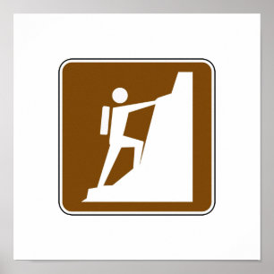 Rock Climbing Road Sign Poster