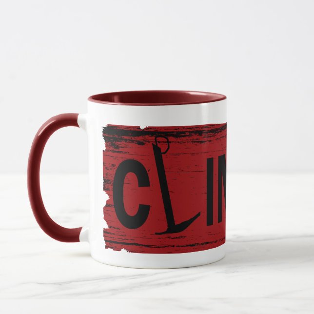 rock climbing rockclimber mug (Left)