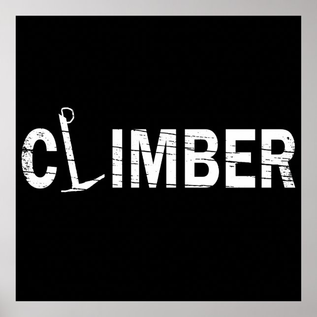 rock climbing rockclimber poster (Front)