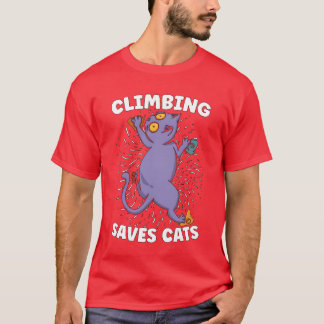 Rock Climbing Saves Cats Loves Mountain Climbing f T-Shirt