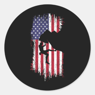 Rock Climbing Shirt - Grunge Climbing Classic Round Sticker