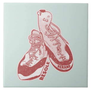 Rock climbing shoes resole ceramic tile