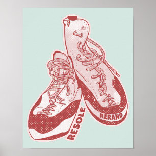 Rock climbing shoes resole poster