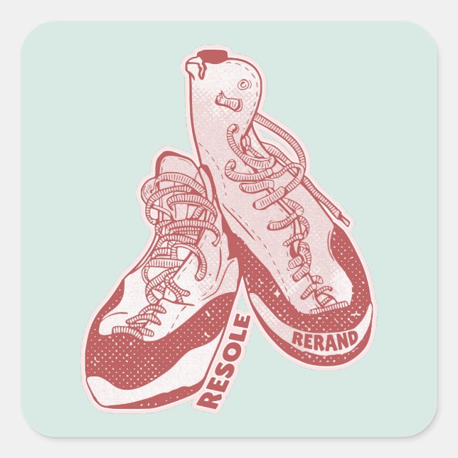 Rock climbing shoes resole square sticker (Front)