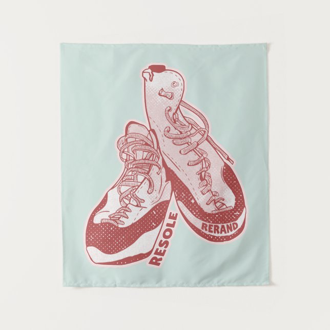Rock climbing shoes resole tapestry (Front)