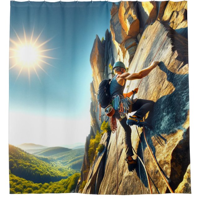 Rock Climbing Shower Curtain (Front)