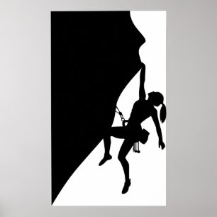Rock Climbing Silhouette Poster