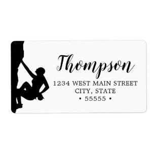 Rock Climbing Silhouette Return Label