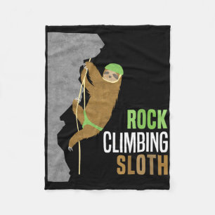 Rock Climbing Sloth Rock Climbers Funny Gift Cute Fleece Blanket
