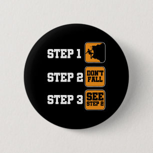 Rock Climbing Steps Mountain Hiking Camping Nature 6 Cm Round Badge