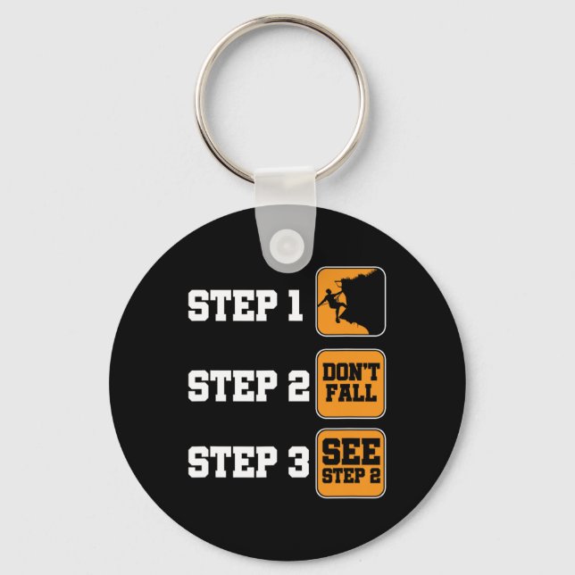 Rock Climbing Steps Mountain Hiking Camping Nature Key Ring (Front)