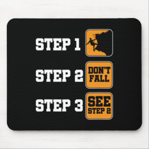 Rock Climbing Steps Mountain Hiking Camping Nature Mouse Pad
