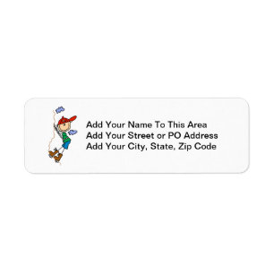 Rock Climbing Stick Figure Return Address Label