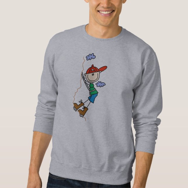 Rock Climbing Stick Figure Sweatshirt (Front)