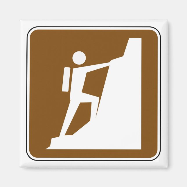 Rock Climbing Symbol Sign Magnet (Front)