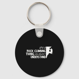 Rock Climbing Thing Bouldering Rock Climber Sunset Key Ring