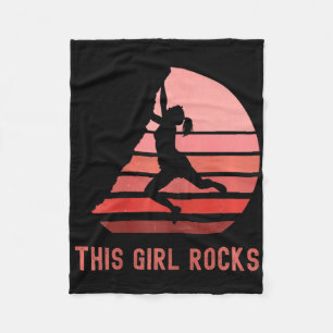 Rock Climbing, This Girl Rocks, Bouldering, Mounta Fleece Blanket