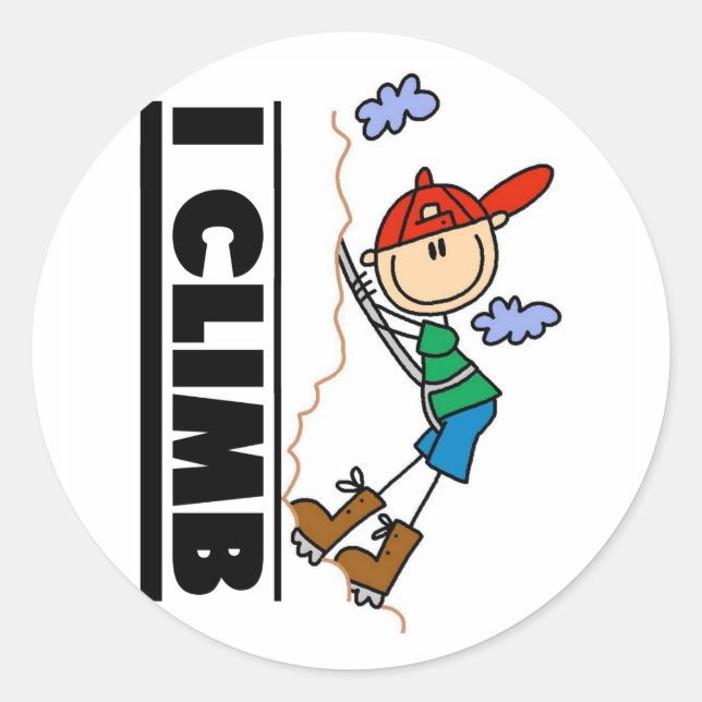 Rock Climbing Tshirts and Gifts Classic Round Sticker (Front)