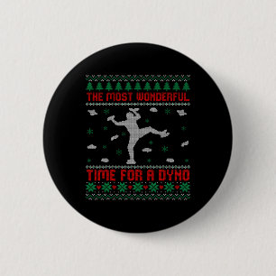Rock Climbing Ugly Christmas Sweater Funny Indoor 6 Cm Round Badge