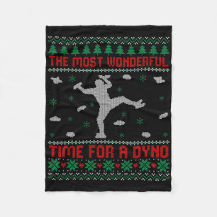 Rock Climbing Ugly Christmas Sweater Funny Indoor Fleece Blanket