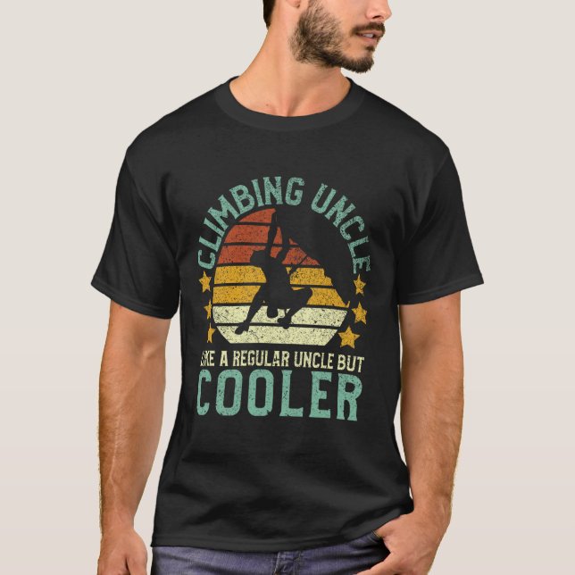 Rock Climbing Uncle Funny Bouldering Mountain Clim T-Shirt (Front)