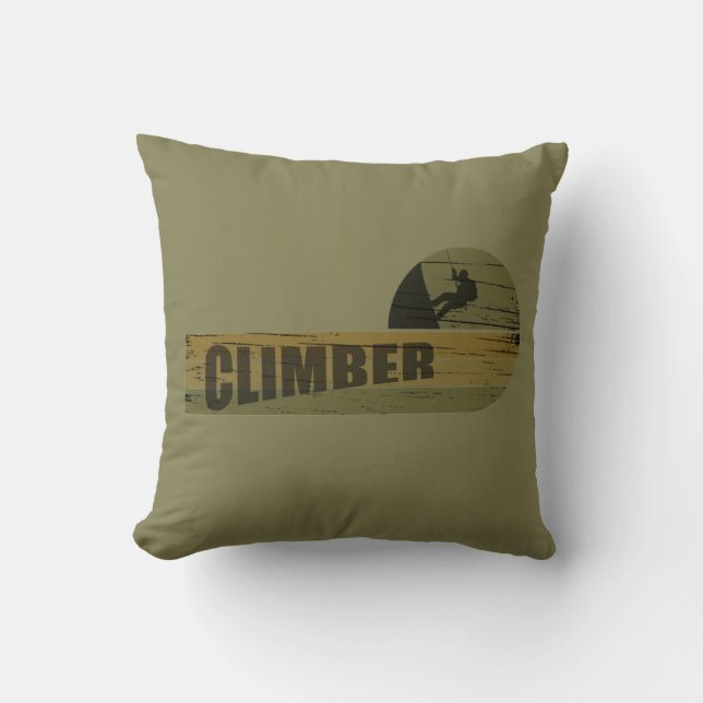 Rock climbing vintage climber cushion (Front)