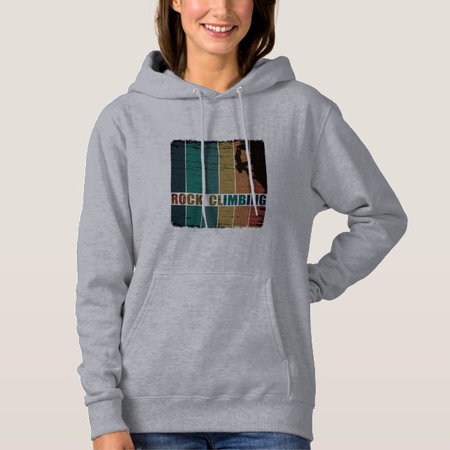 Rock climbing vintage climber hoodie (Front)