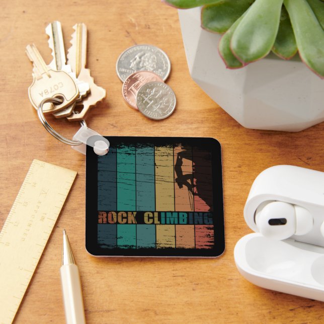 Rock climbing vintage climber key ring (Desk)