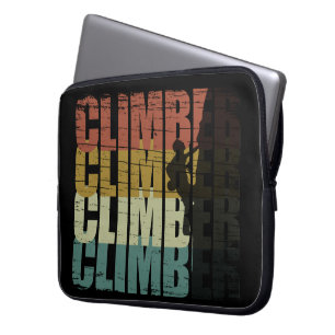 Rock climbing vintage climber laptop sleeve