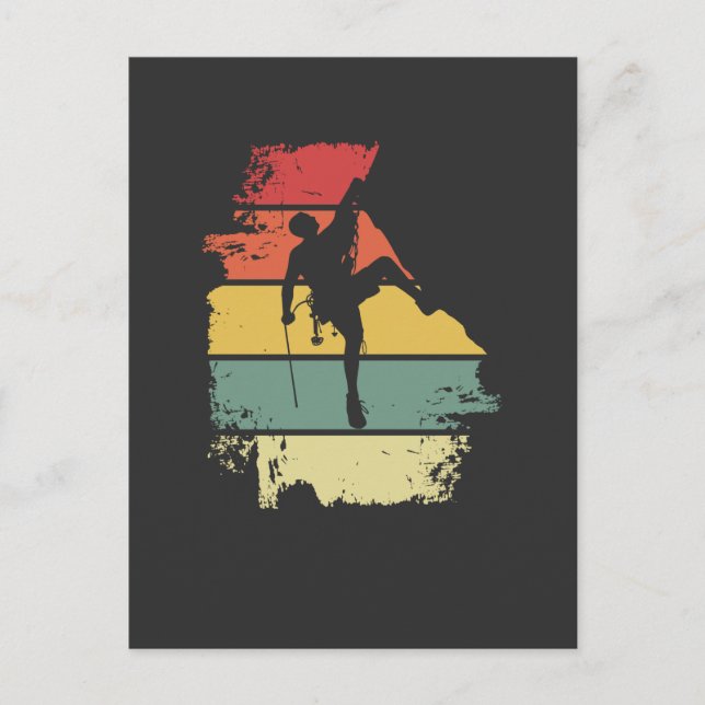 Rock Climbing Vintage Postcard (Front)