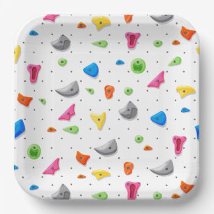 Rock Climbing Wall Birthday Paper Plate