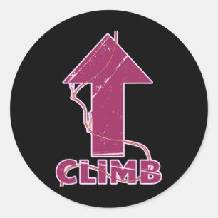 Rock Climbing Wall Rope And Quickdraws Classic Round Sticker