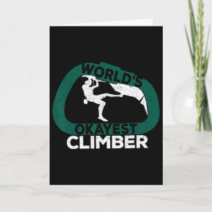 Rock Climbing World's Okayest Climber Carabiner Card