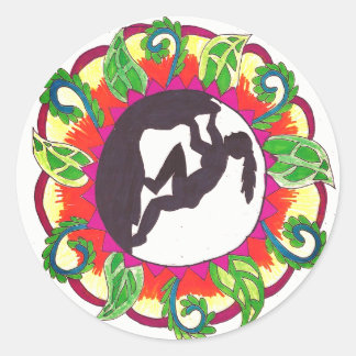 Rock Climbing Zen Girl Classic Round Sticker