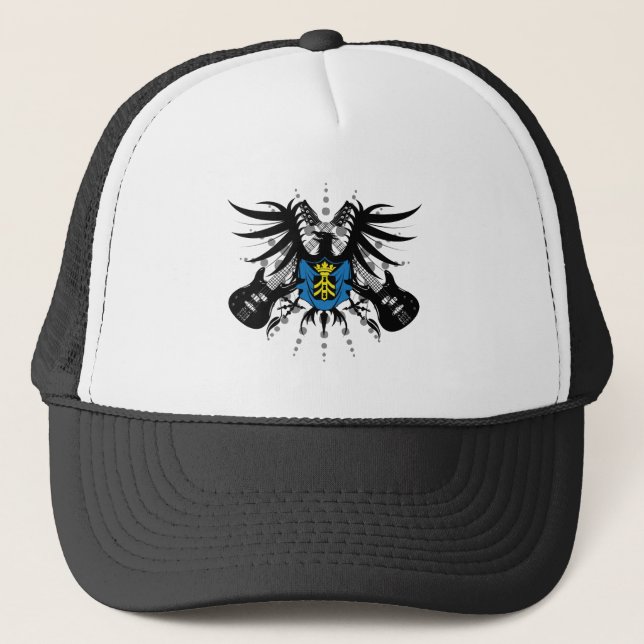 Rock Coat of Arms Trucker Hat (Front)