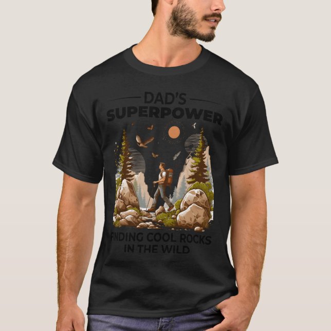 Rock Collecting Dad Nature Wilderness Adventure fr T-Shirt (Front)
