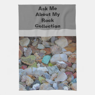 Rock Collection Nature Rockhound Colourful Stones Tea Towel